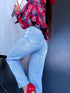 MOM STRETCH pants "NEPTUNE" - LIGHT BLUE AT133-37